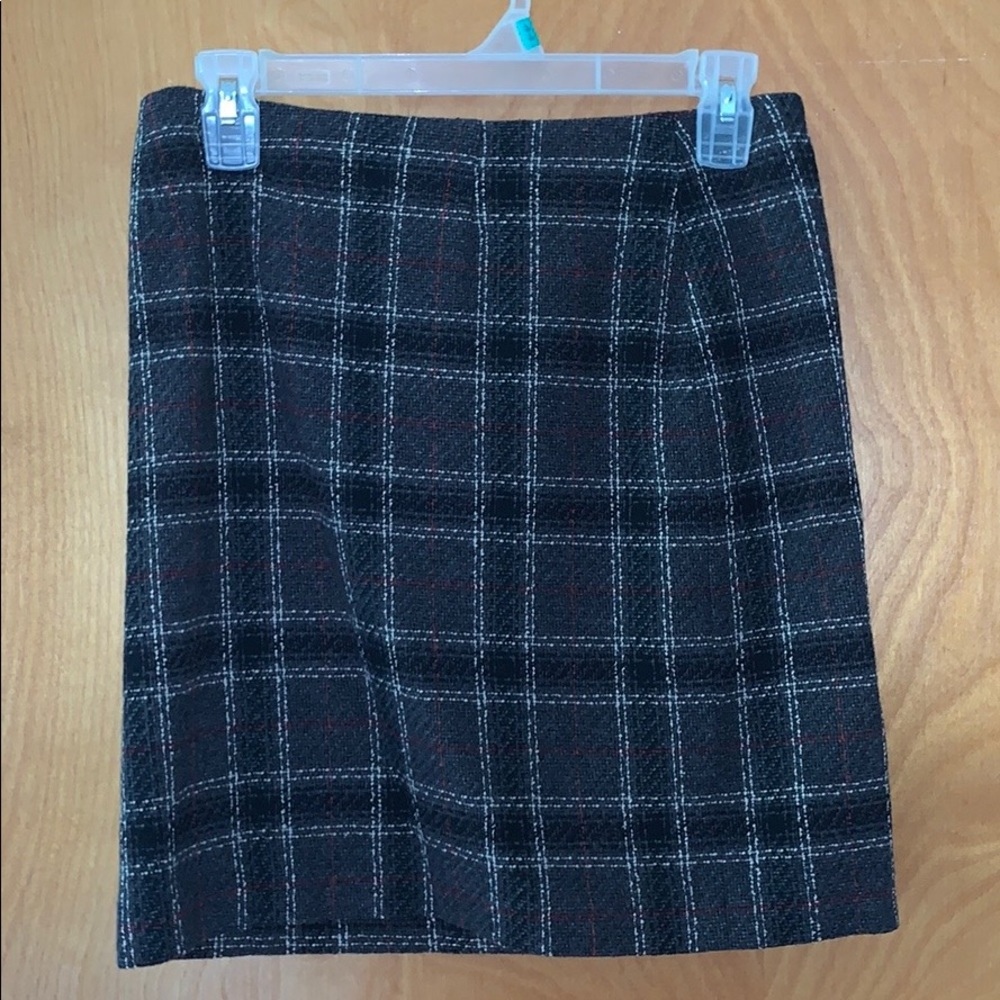 Black and brown plaid mini skirt